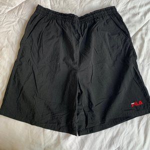 FILA Vintage Black Nylon Shorts - XL